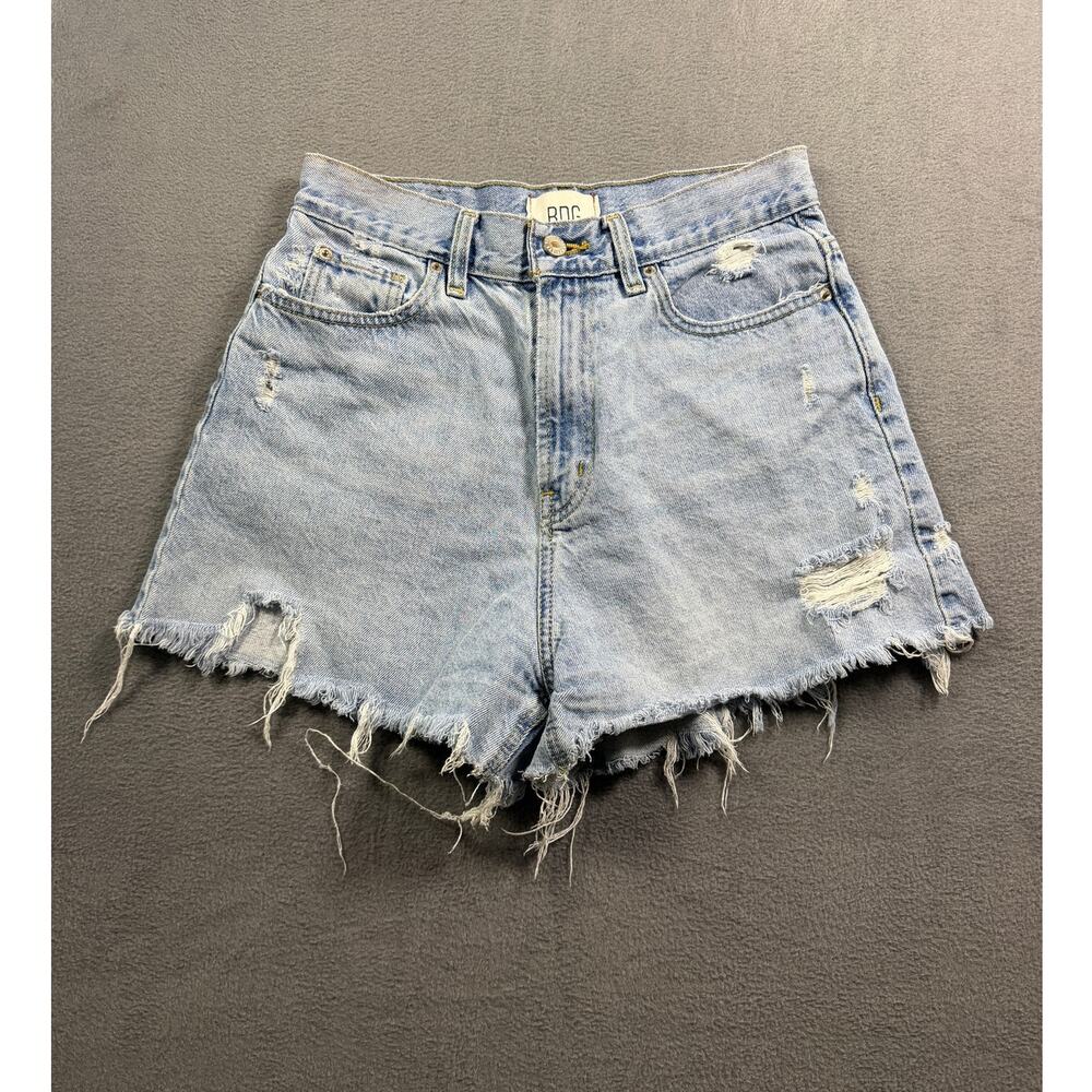 BDG Urban Outfitters High Rise Distressed Cutoff Raw Fray Denim Jean Shorts 28